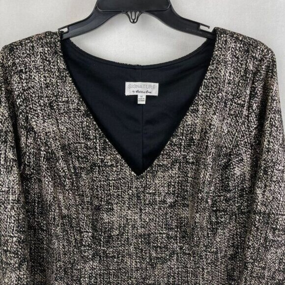 Signature By Robbie Bee Women A-Line 3/4 Sleeve V-Neck Dress Size 1X - Picture 8 of 10